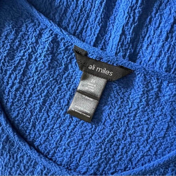 Ali Miles Crinkle Chopstick Button Sleeve Tunic Top - Picture 6 of 8